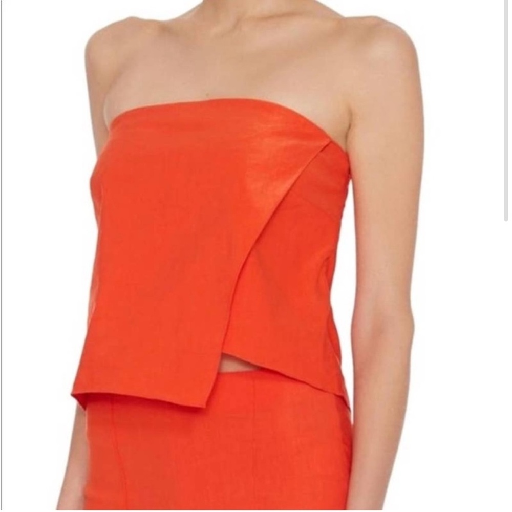 Elegant Orange Strapless Top